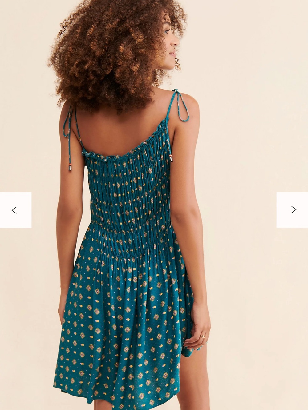 Free people Teal Printed Tie-Shoulder Sundress